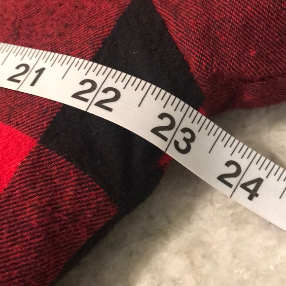 True Craft Buffalo Plaid Shacket Mens Sz M Red Black Sherpa Lined Flannel Shirt - Picture 8 of 11